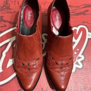 Reba Red Cowboy & Western Boots with Decorative Cutouts